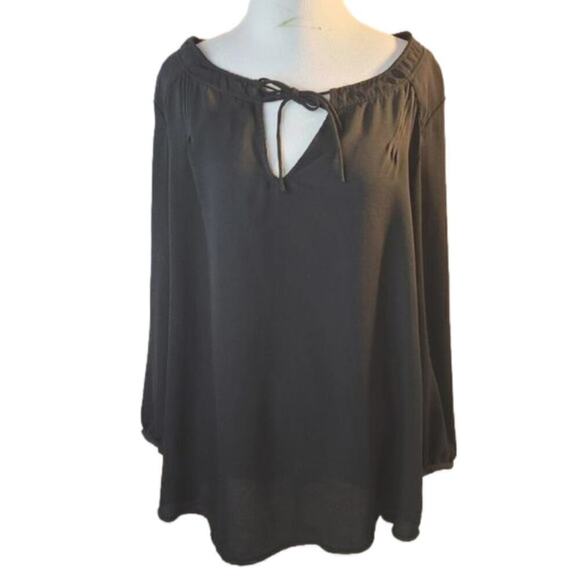 Express Black top with two tie strings on neckline - Picture 1 of 14